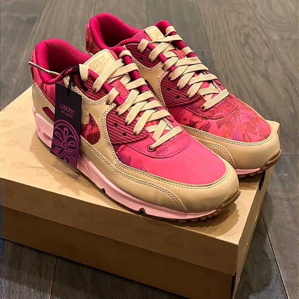 Nike Air Max 90 X Liberty of London Denise Eva Shoes Sneakers 555283 600 Women 8
